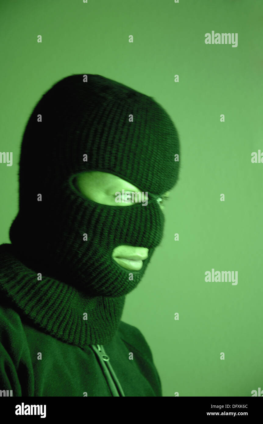 Woman wearing balaclava Stock Photo Alamy