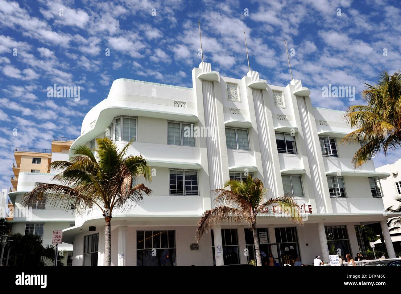 Detail of The Carlyle Hotel, Art Deco District, South Beach, Miami