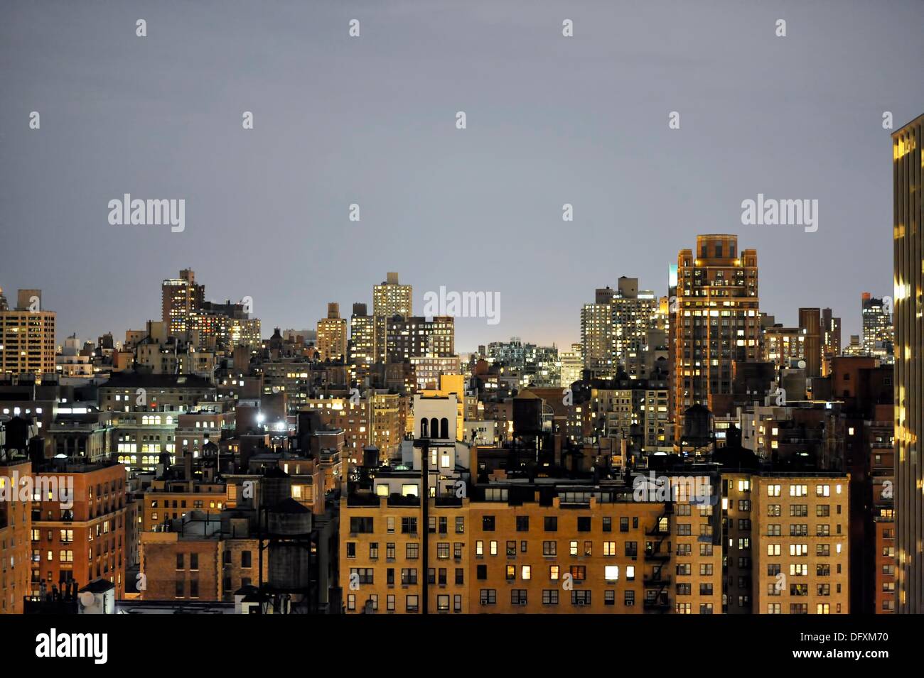 Night Light View From A Nyc Apartment Window Stock Photo Alamy