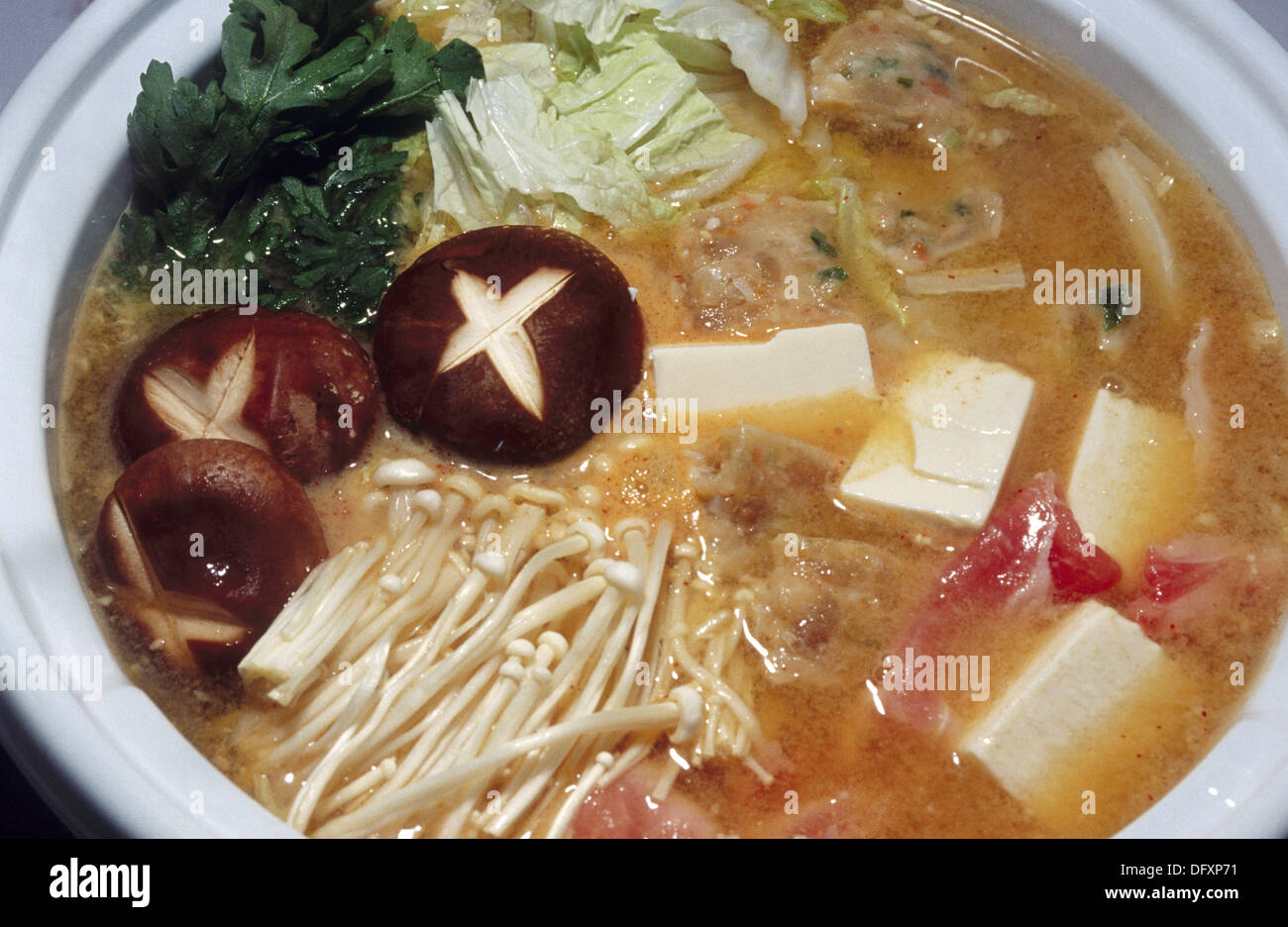 Type of Japanese stew called ´Nabe´. Kyoto city. Kyoto. Japan Stock