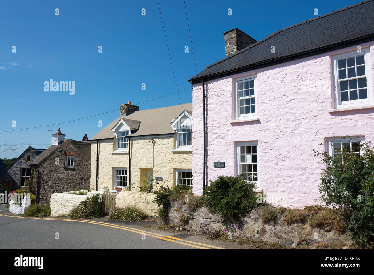 Pretty Colour Washed Cottages St Davids Pembrokeshire Wales
