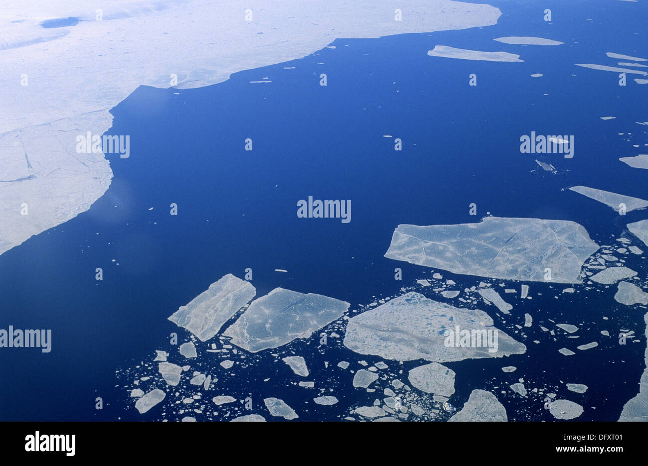 Aerial view of the icepack in july, Queen Elisabeth Islands, Canada