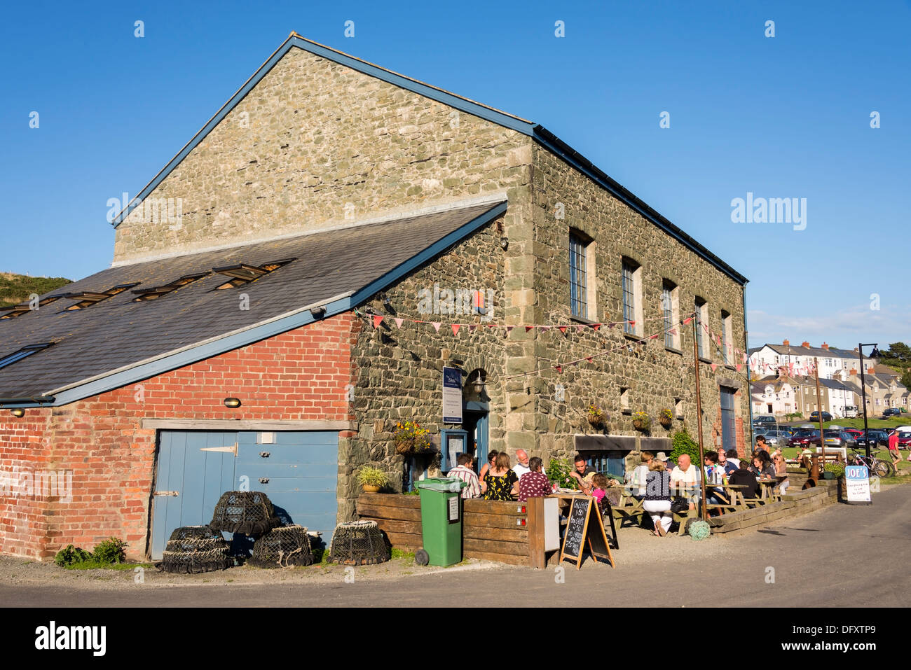 The Shed, seafood bistro, Porthgain, Pembrokeshire, Wales. Stock Photo