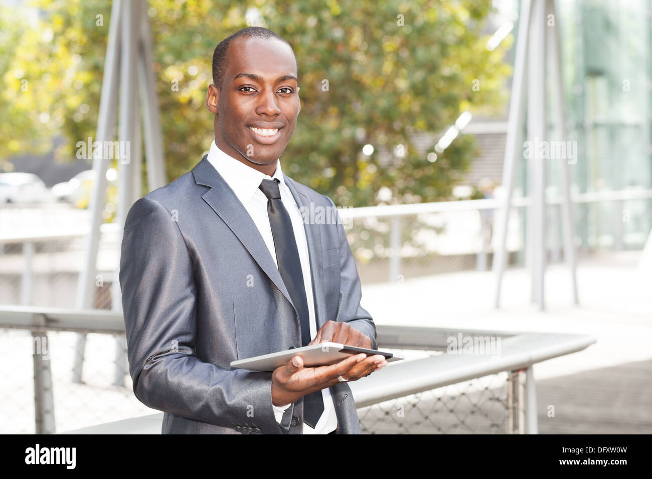 African businessman tablet hi-res stock photography and images - Alamy