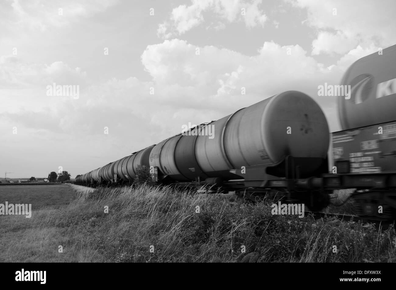 Freight train with tank cars Stock Photo Alamy