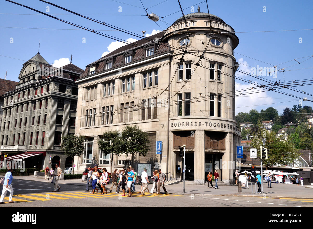 Sankt Gallen (Switzerland): buildings in the city’s center, with the