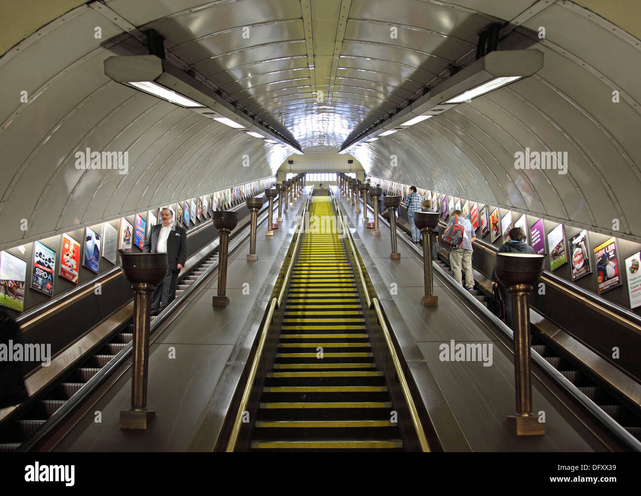 The main escalator shaft at St John's Wood Underground station in North London, UK Stock Photo