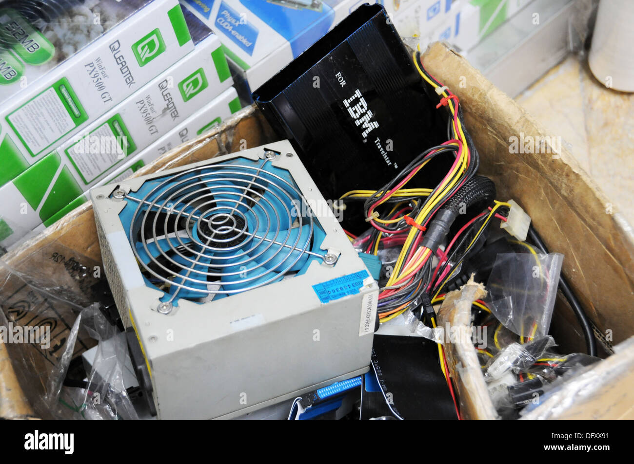Used computer parts at a market in Bangkok Stock Photo 61442333 Alamy