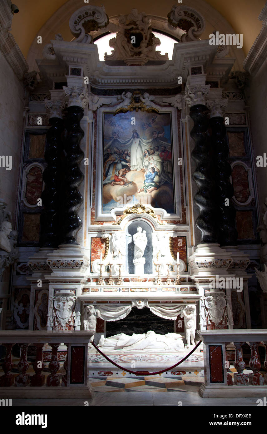 Cagliari Cathedral Interior in Cagliari - Cappella di N.S. de Pilar e della Mercede - Sardinia Stock Photo