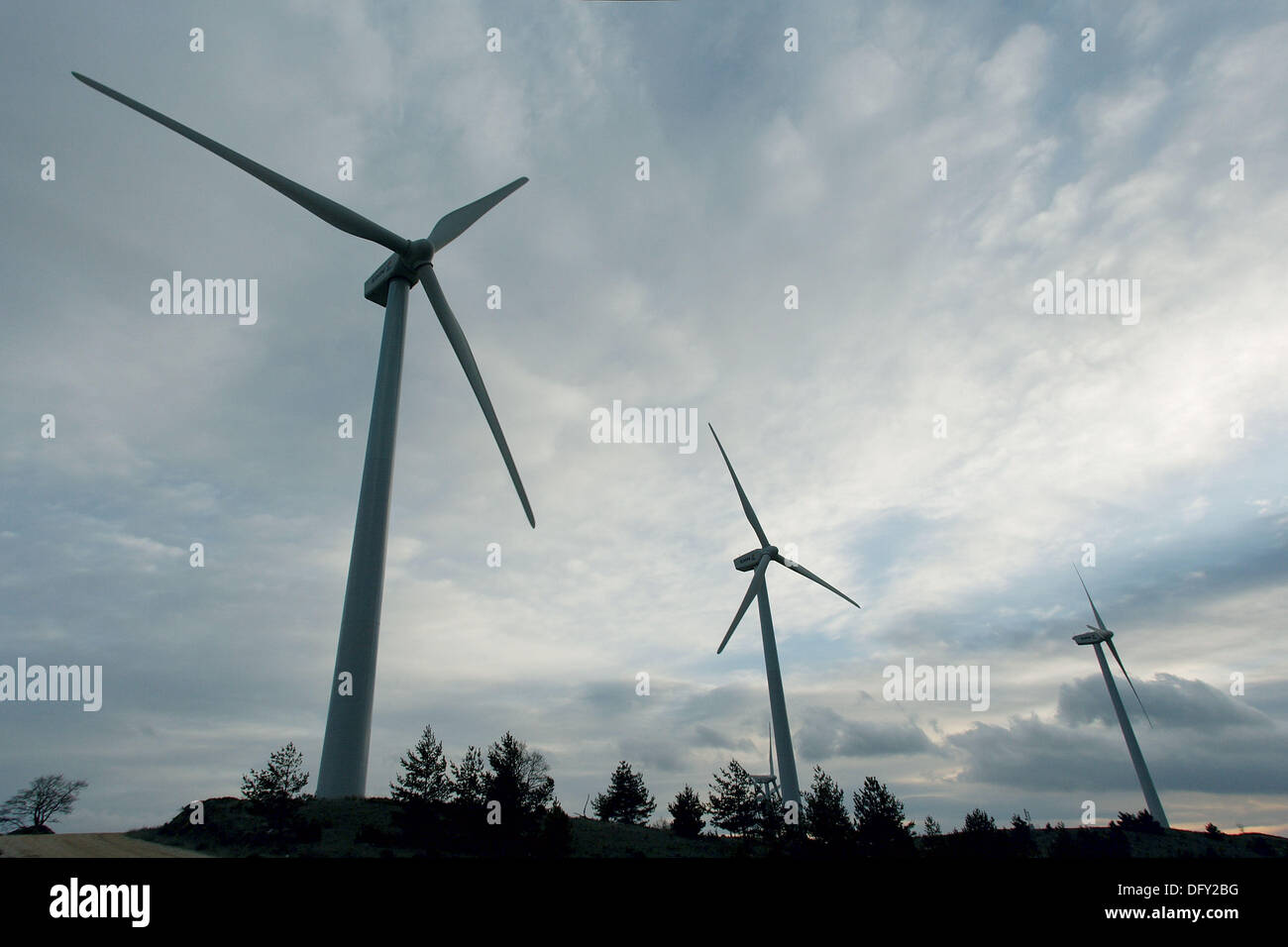 wind power plant in Navarra (Spain) Stock Photo