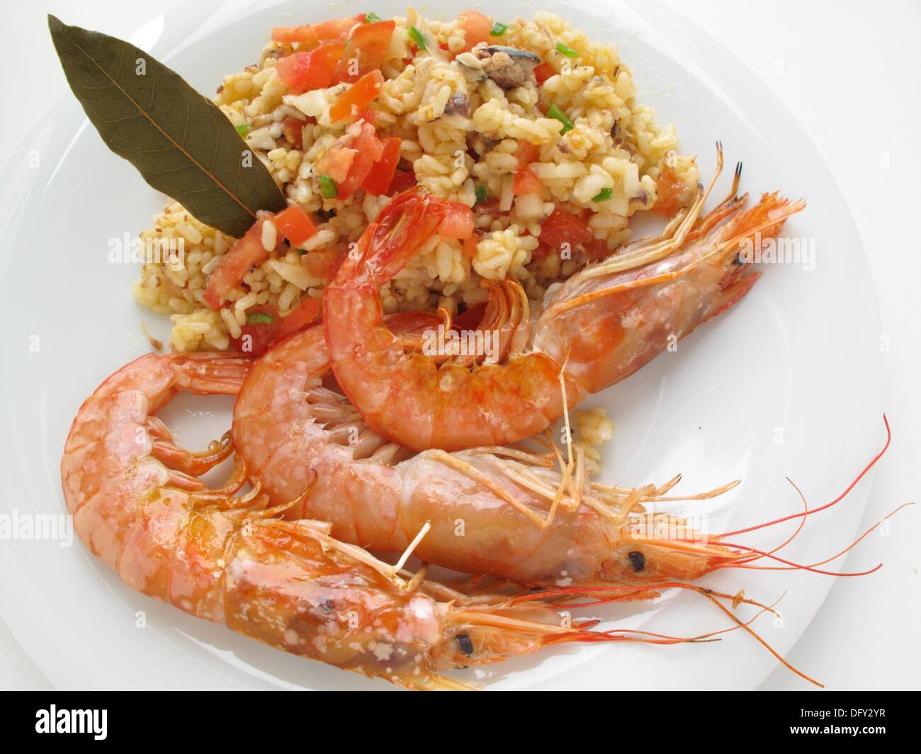 Rice salad with shrimp Stock Photo - Alamy