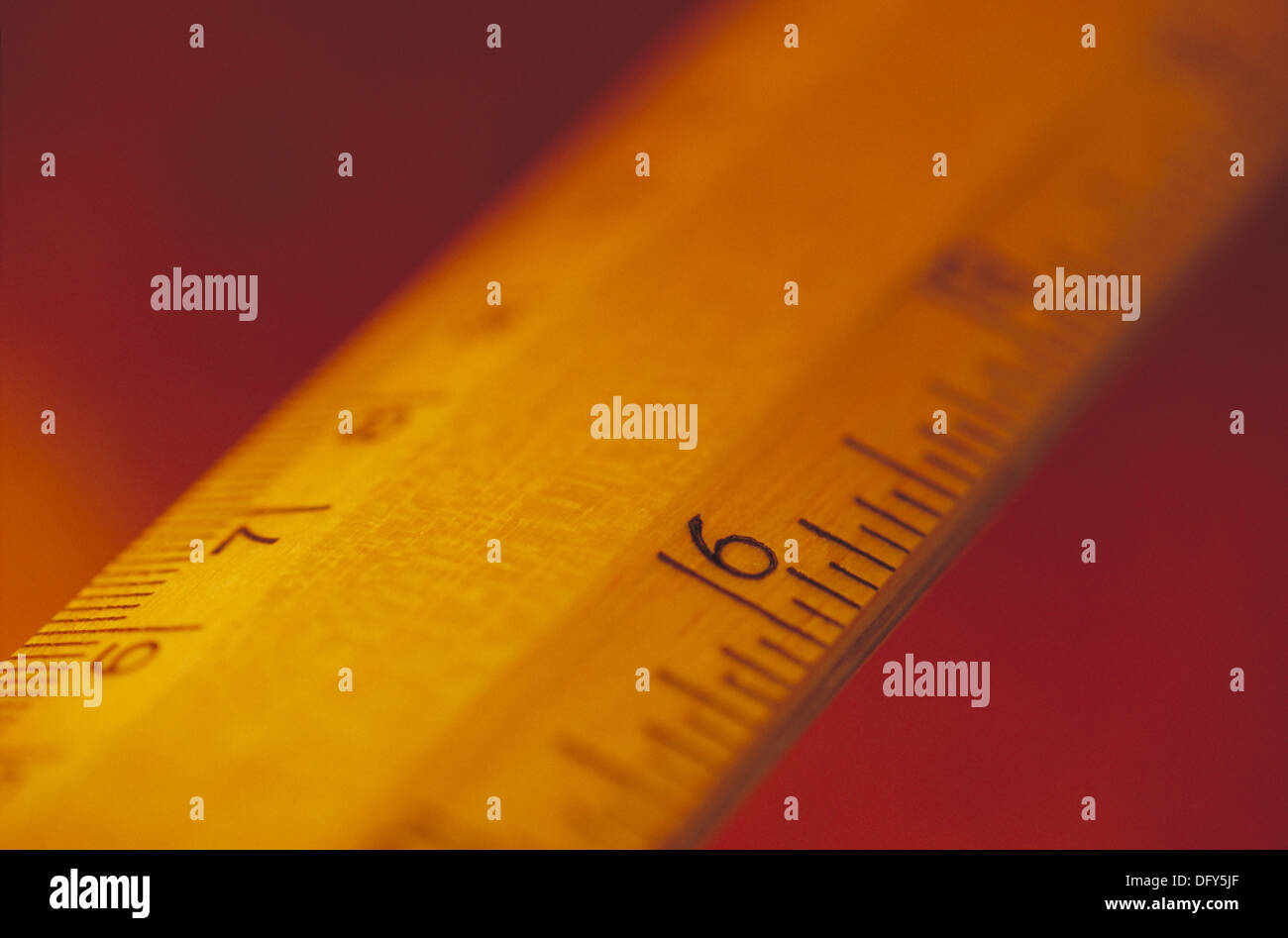 Ruler showing centimeters and inches Stock Photo
