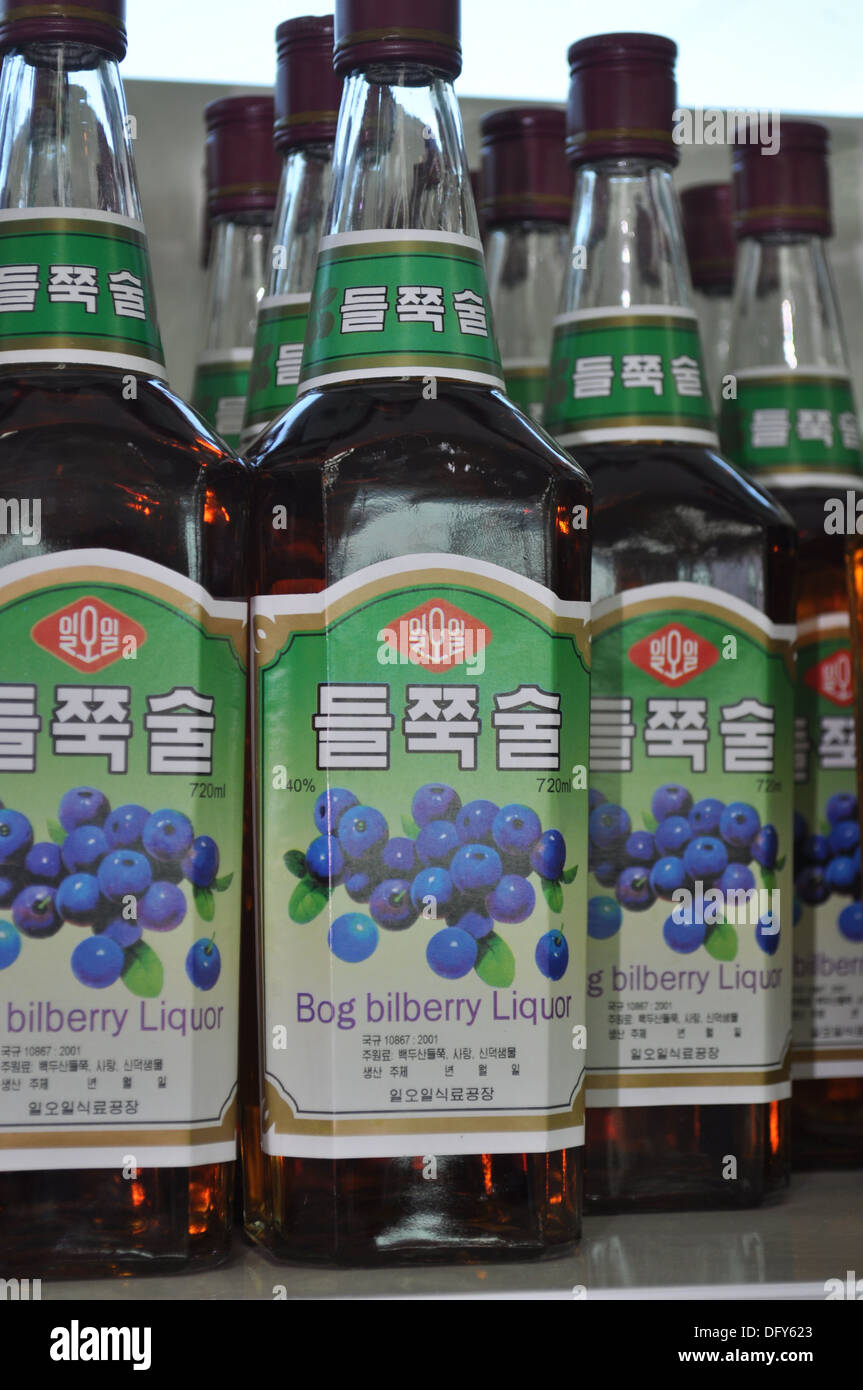 DMZ Zone (South Korea) North Korean bog bilberry liquor sold in the