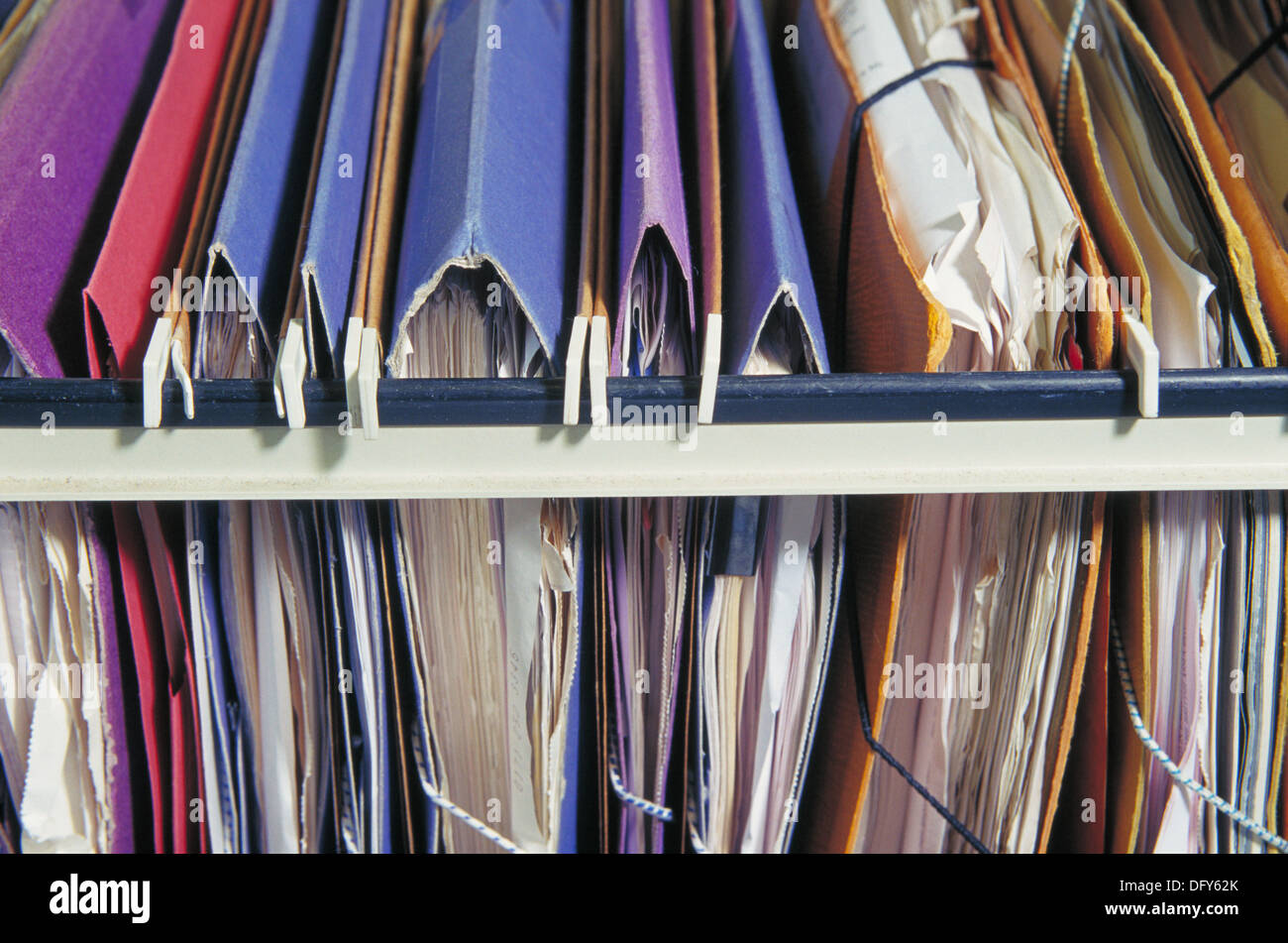 Files hanging in drawer Stock Photo Alamy