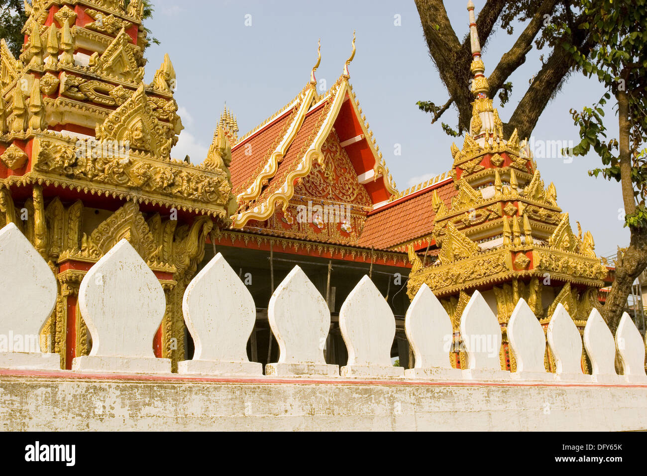 Wat Chane, Buddhist temple architecture in Vientiane, Laos Stock Photo