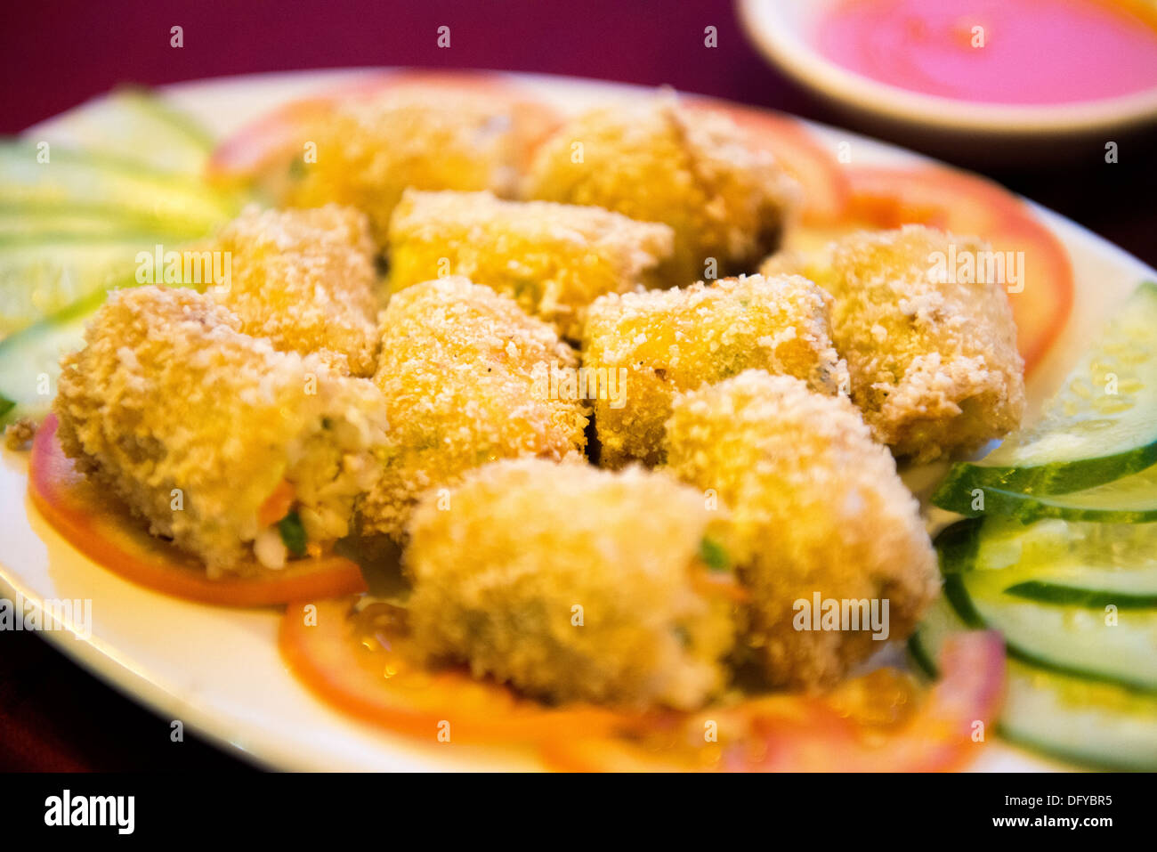Fried meat ball in Sa Pa, Lao Cai, Vietnam Stock Photo