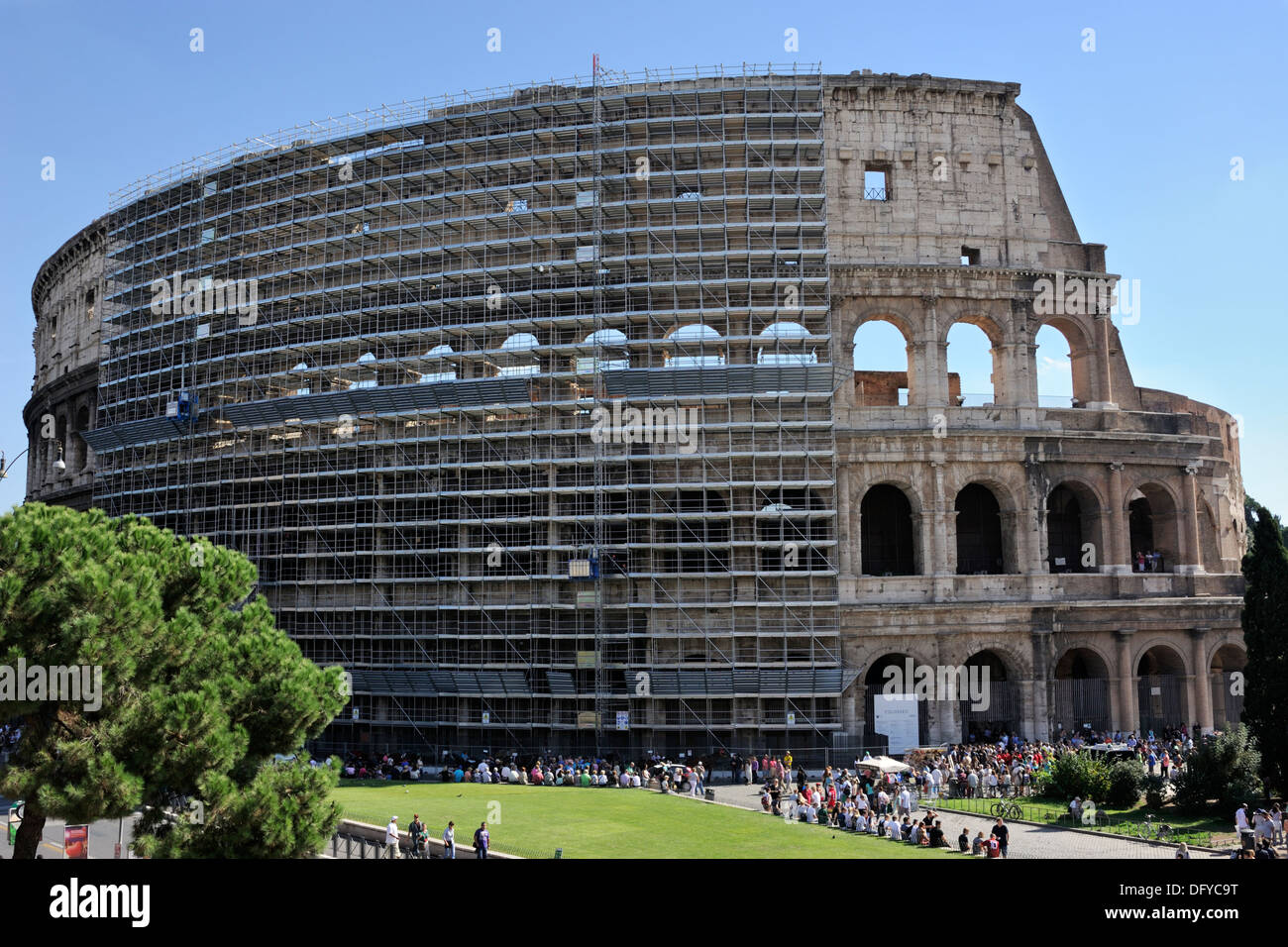 restoration of the colosseum, rome, italy Stock Photo