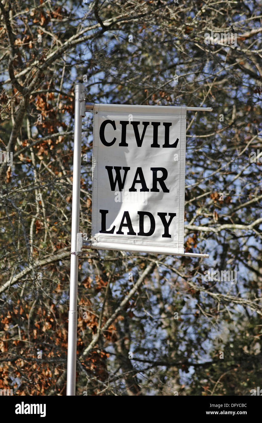 Sign along Sutlers Row during the annual Civil War reenactment of the