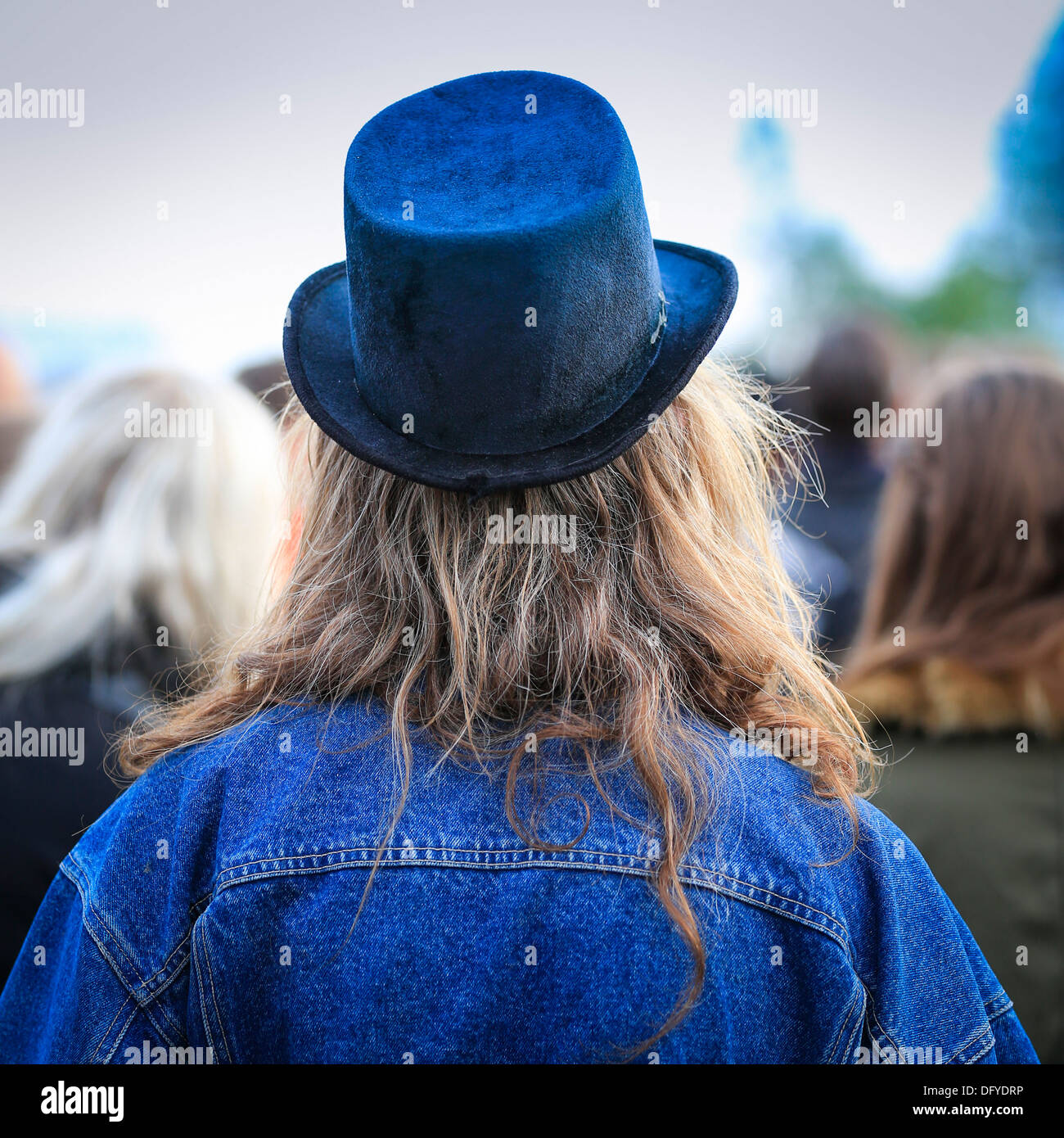 People at a concert in the park, 'Of Monsters and Men', Reykjavik, Iceland Stock Photo