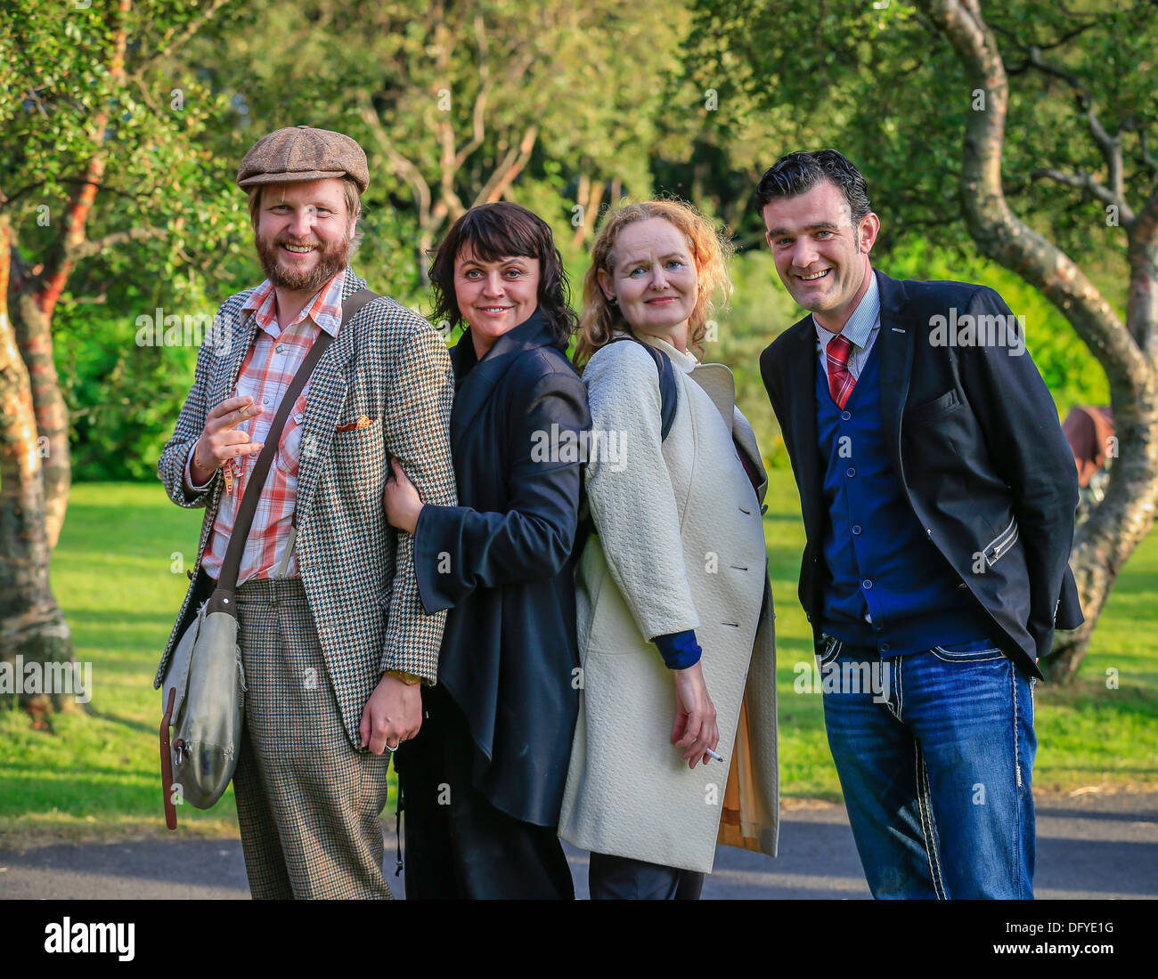 People at a concert in the park, 'Of Monsters and Men', Reykjavik, Iceland Stock Photo