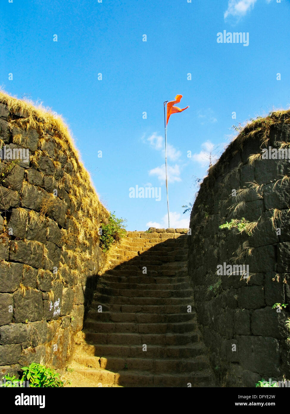 Steps at Pratapgad Fort built under the command of the King Shivaji,  Satara, Maharashtra, India Stock Photo - Alamy