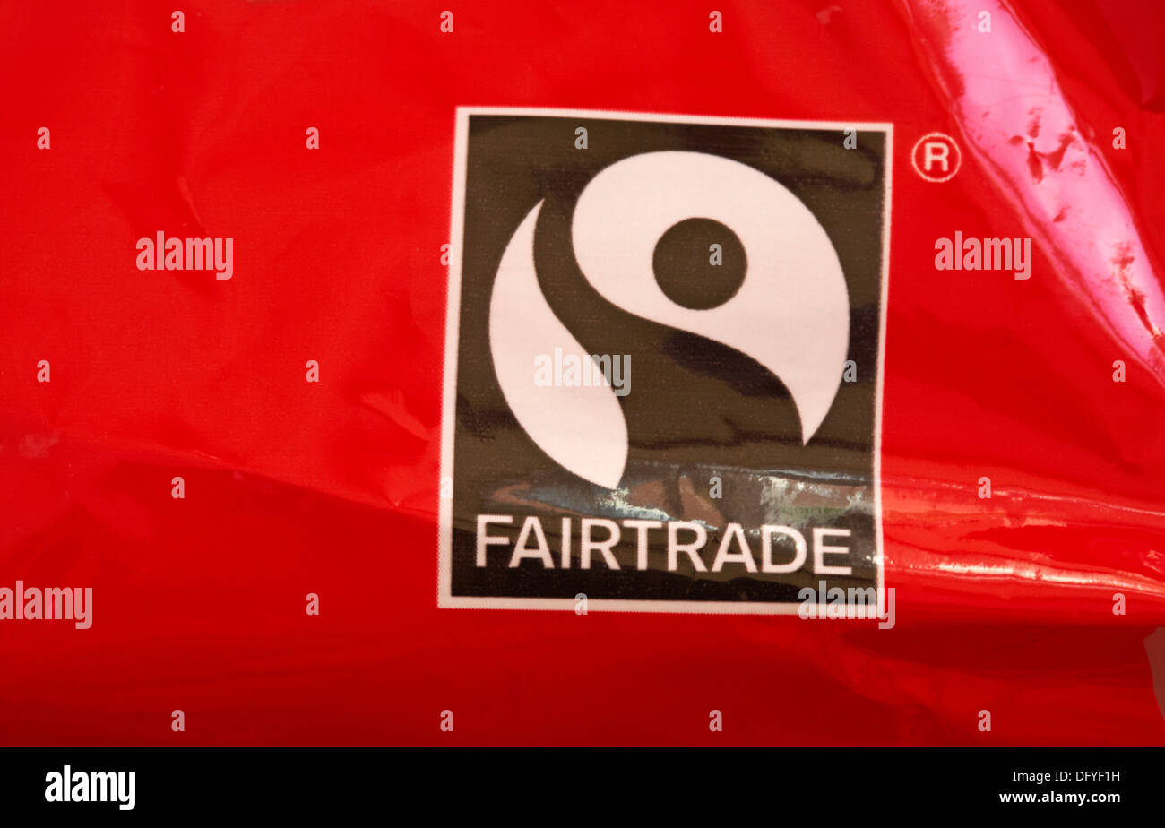 Fairtrade logo on packet of chocolate Maltesers  - Fairtrade logo symbol Fair Trade Stock Photo