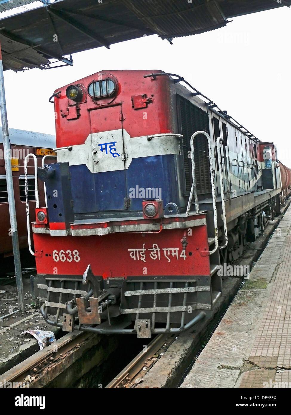 Railway Diesel Engine on Meter gauge track Mhow, Madhyapradesh, India