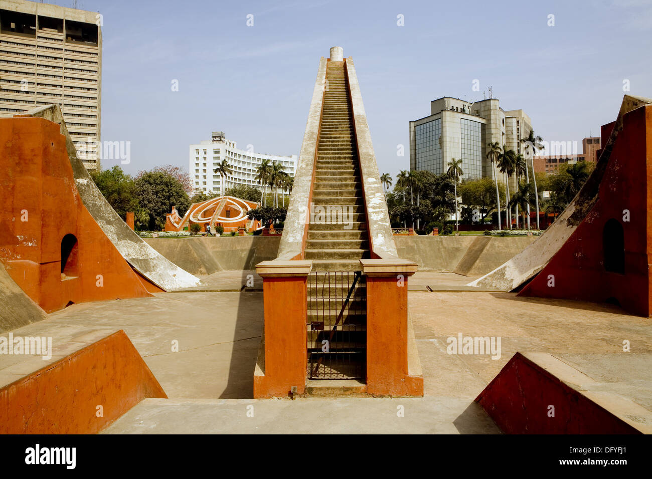 Steps to Sundial, Jantar Mantar Observatory, New Delhi, India Stock