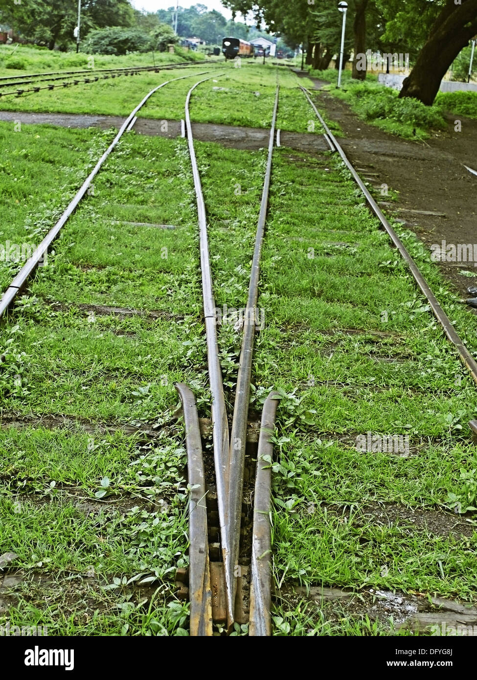 Meter gauge railway track, Mhow, Madhyapradesh, India Stock Photo Alamy