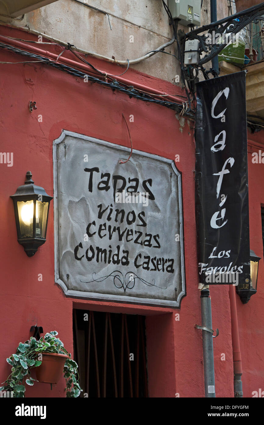 Entrance to Tapas Bar in Palma Mallorca Stock Photo