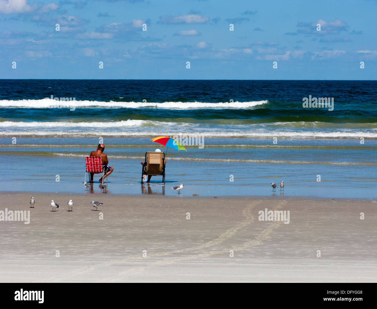 Couple by the sea in Daytona beach Florida Stock Photo