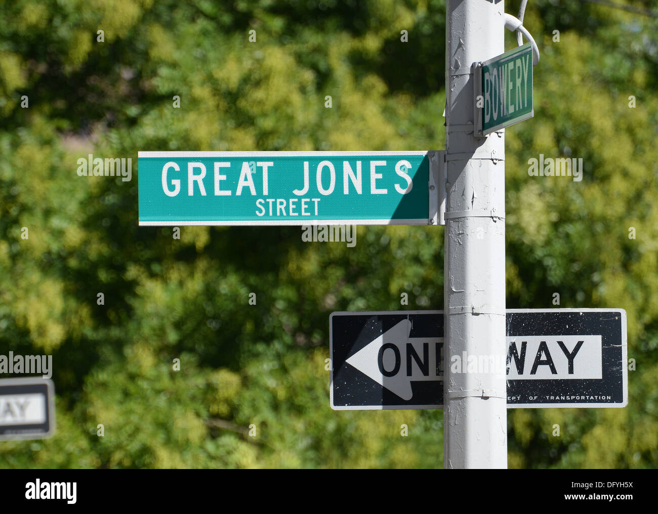 Great Jones Street sign in Noho, NYC Stock Photo
