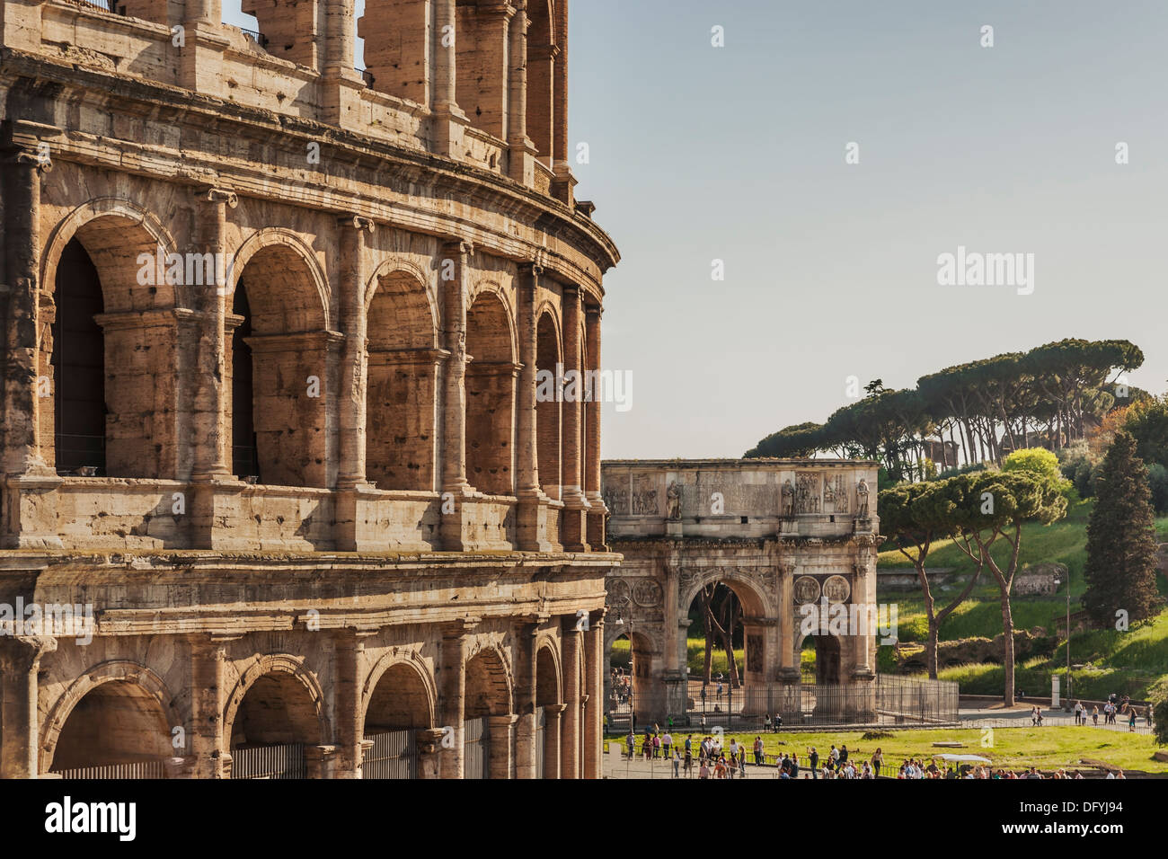The Colosseum is the largest amphitheater built in ancient Rome from 72 to 80 AD, Rome, Lazio, Italy, Europe Stock Photo