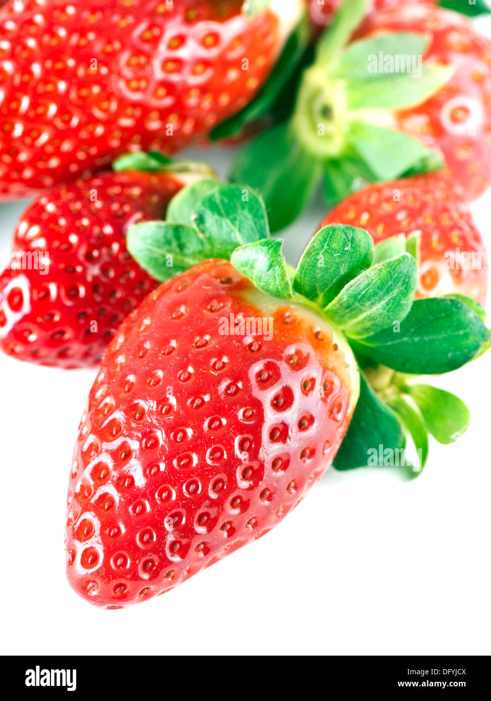 Ripe strawberry on a white background isolated Stock Photo - Alamy