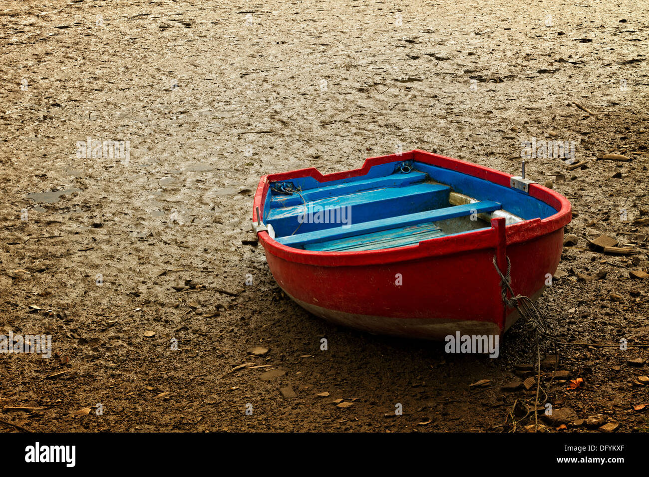 Wood boat close to the beach Stock Photo