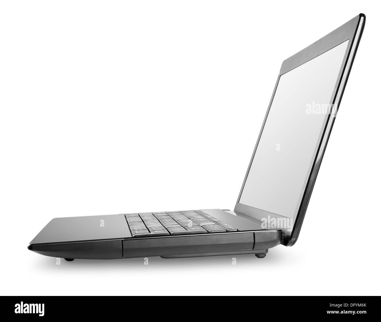 Black laptop isolated on a white background Stock Photo Alamy