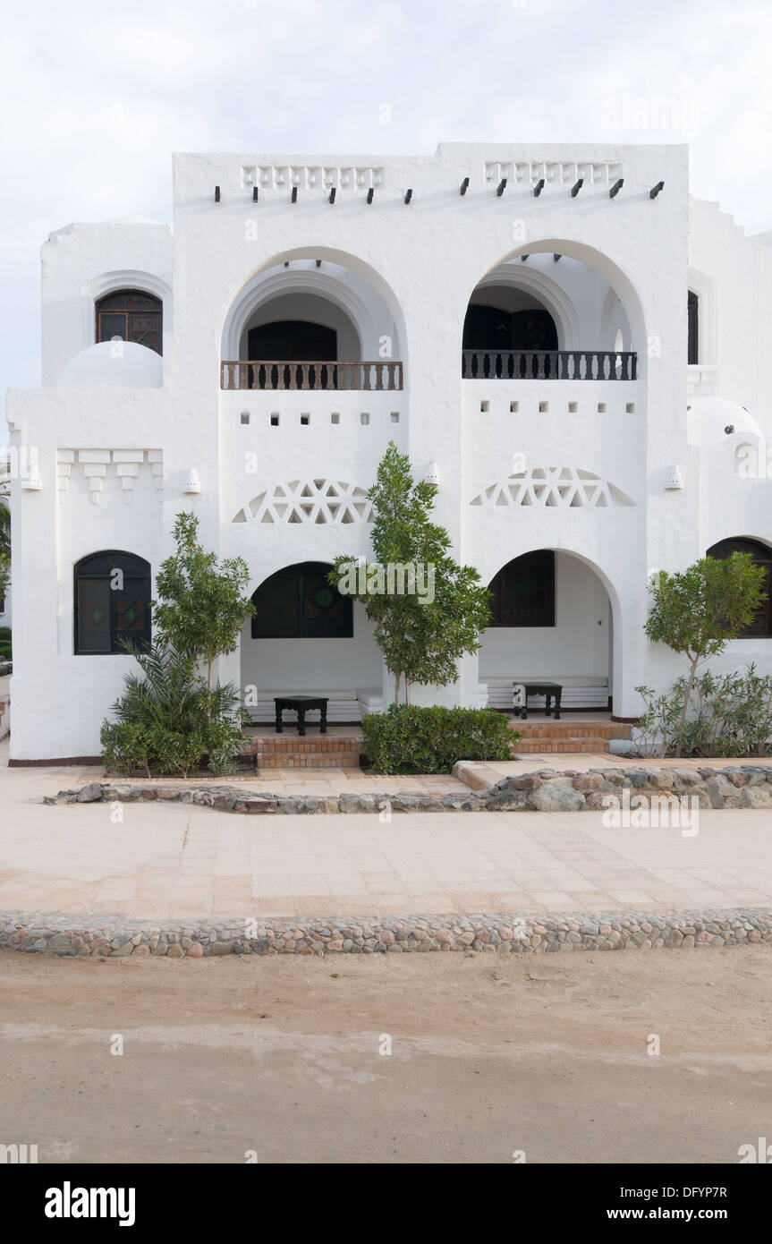 Egypt tourist resort built in traditional nubian style Stock Photo