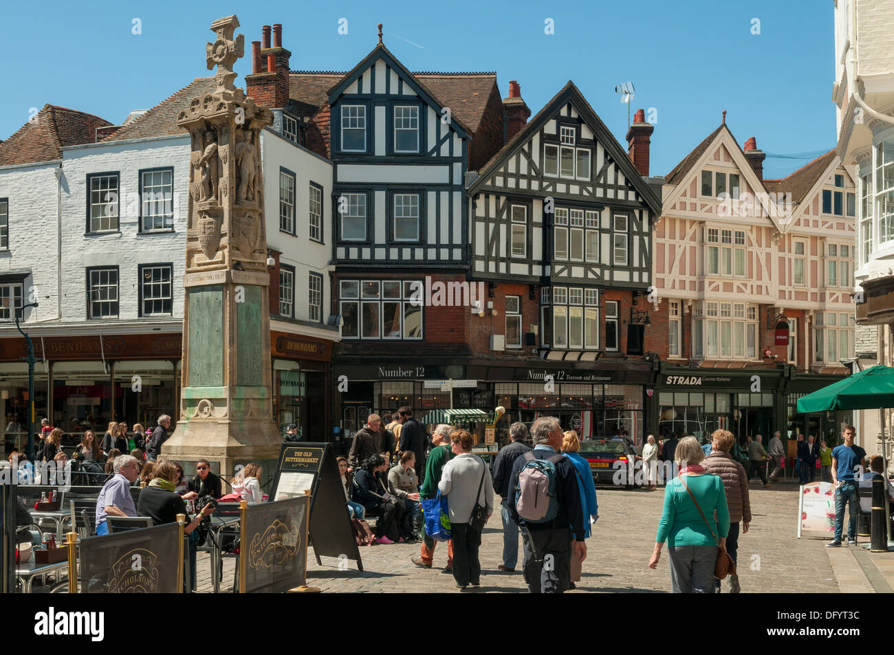 Old City Square, Canterbury, Kent, England Stock Photo