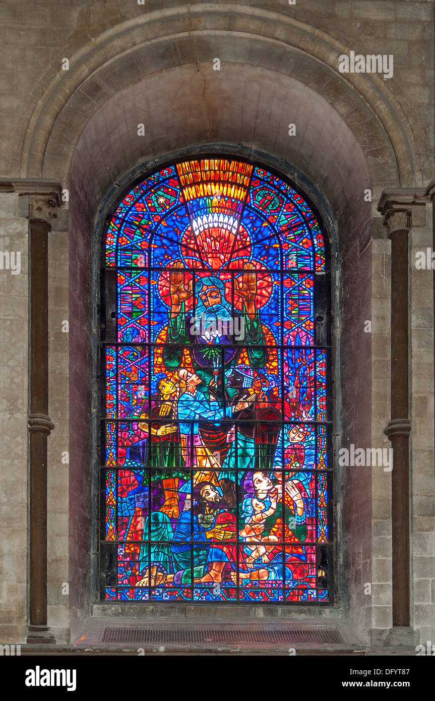 Stained Glass Window in Canterbury Cathedral, Canterbury, Kent, England