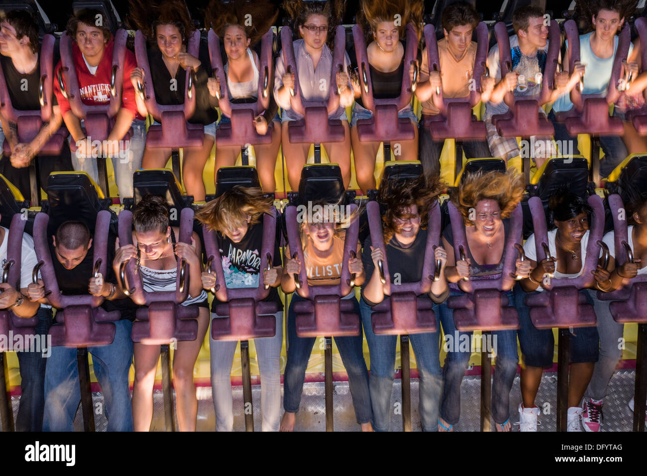 The Top Spin ride, Great New York State Fair, Syracuse. Stock Photo