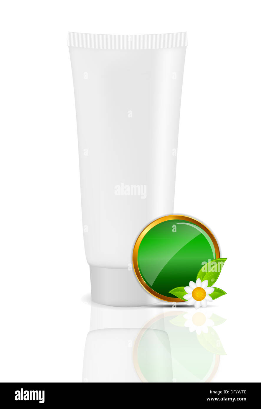 White cream tube with natural sign vector illustration Stock Photo - Alamy