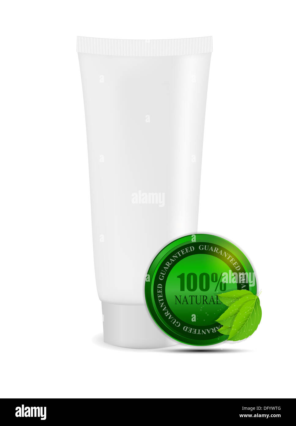 White cream tube with natural sign vector illustration Stock Photo - Alamy