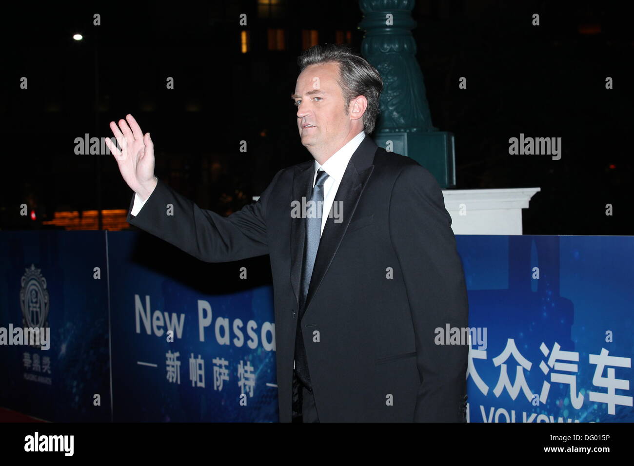 Macao, China. 7th Oct, 2013. Actor Matthew Perry arrives on the red carpet for the 10th Huading Awards, the release ceremony of the Global Entertainment Celebrities Satisfaction Survey in Macao, China on Monday October 7, 2013. © TopPhoto/Alamy Live News Stock Photo