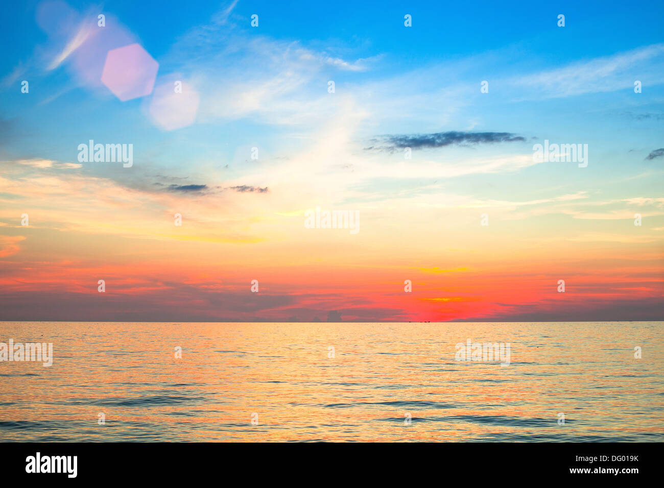 Beautiful sunset and sea beach Stock Photo - Alamy
