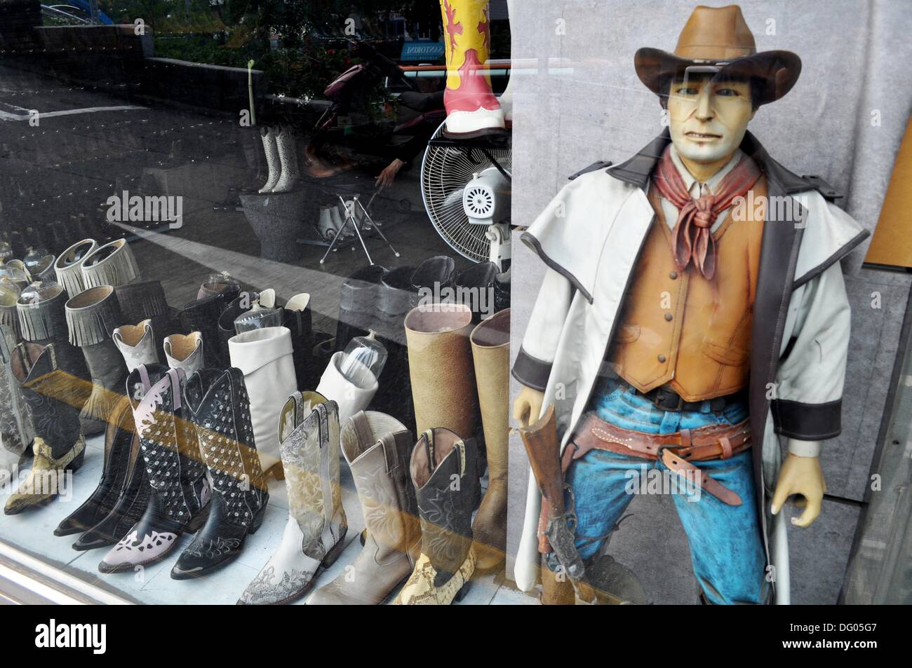 Seoul (South Korea) cowboysstyle boots sold in a shop in Itaewon