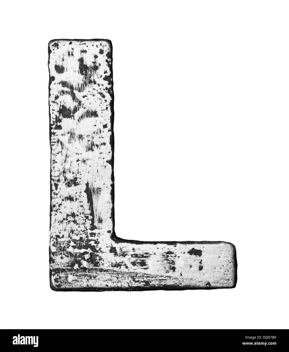 Metal alloy alphabet letter L Stock Photo