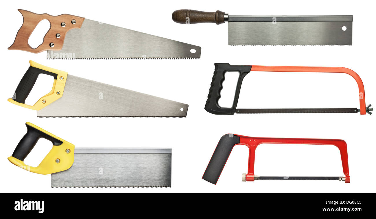 Hand saw set for wood and metal cutting. 