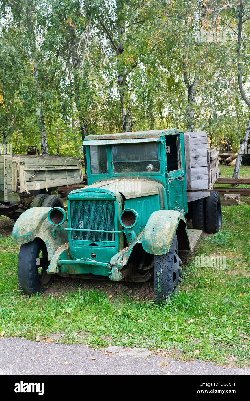 Old green truck Stock Photo
