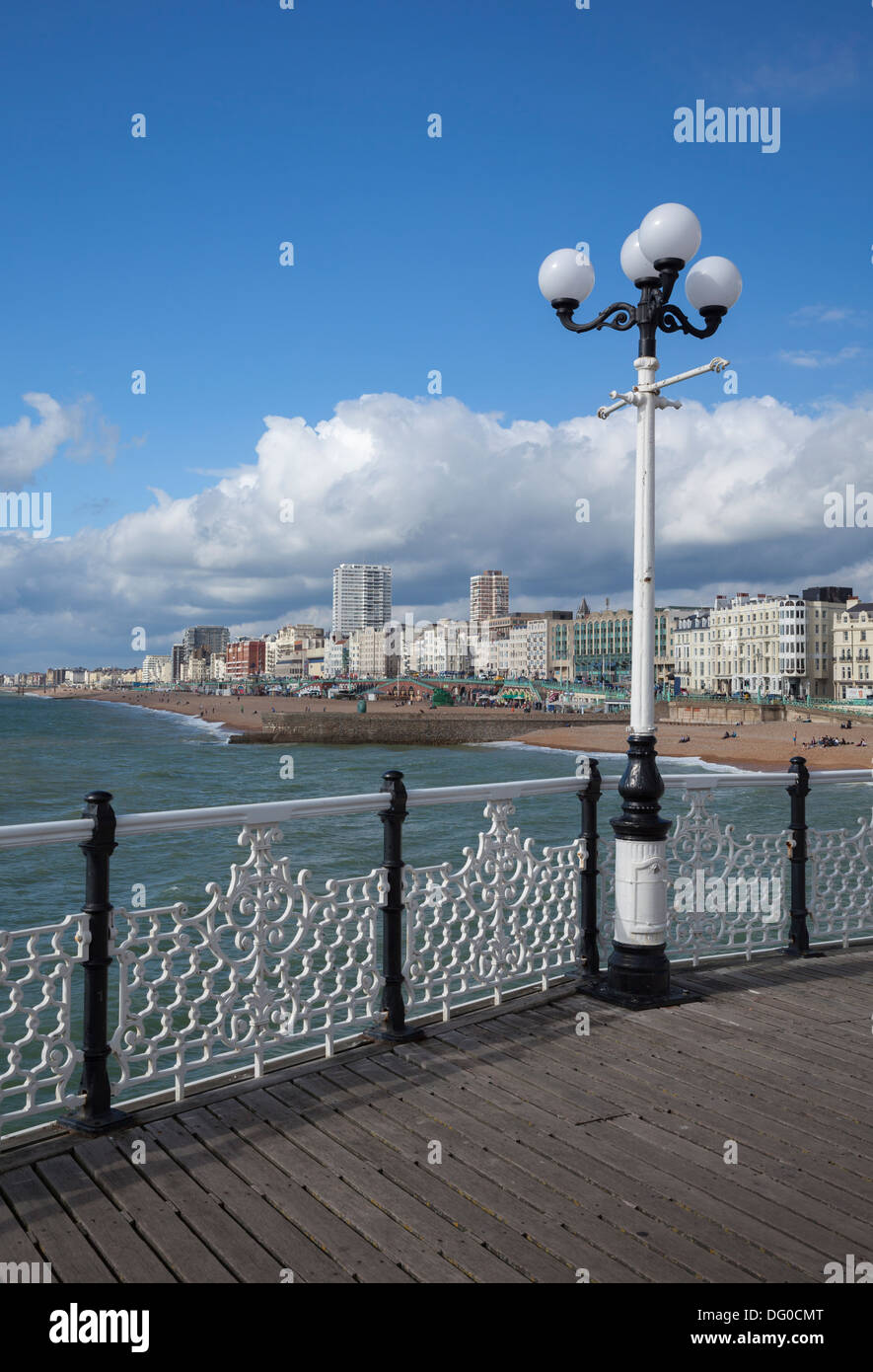 Brighton Beach as seen from Brighton Pier, East Sussex, England Stock Photo