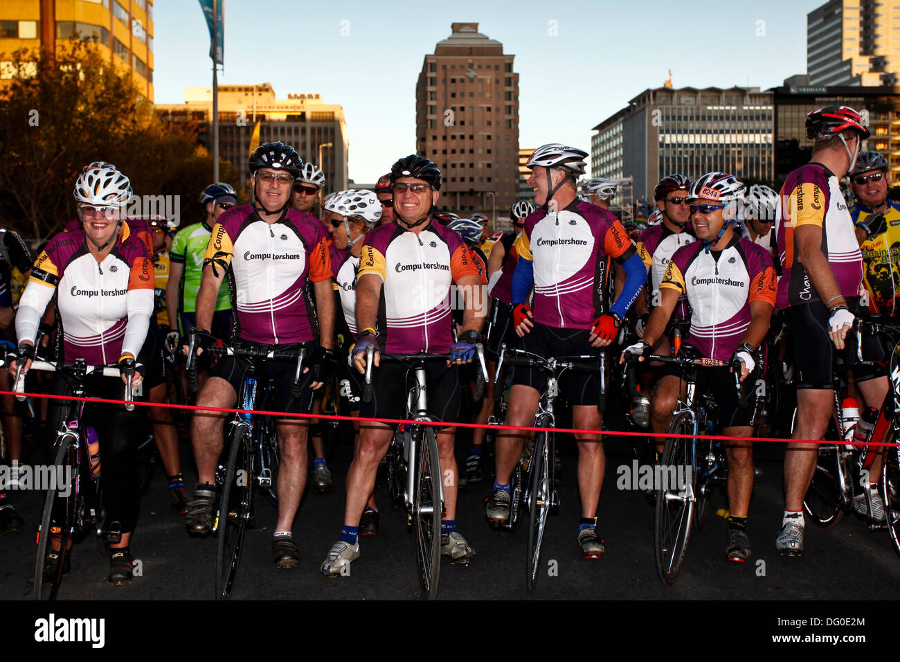 Cylists taking part in the Argus Cycle Tour 2010 bicycle race around
